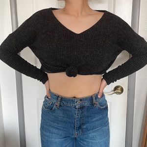 Black, Medium, Long Sleeve Crop from Forever 21
